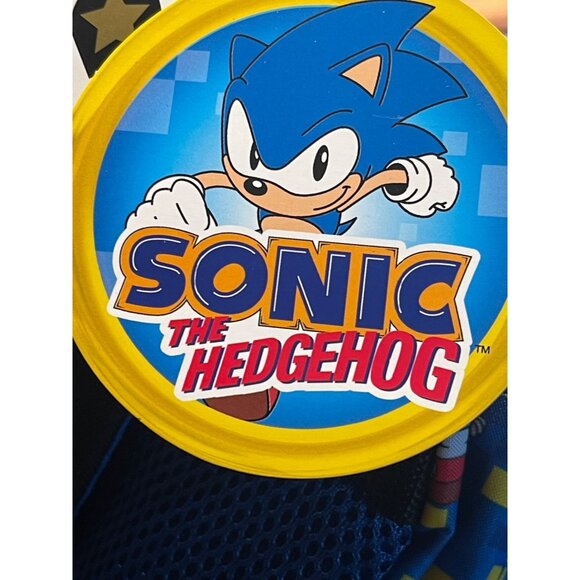 Sonic The Hedgehog Game On Blue Kids Backpack With Padded Straps Back To School - Picture 4 of 9